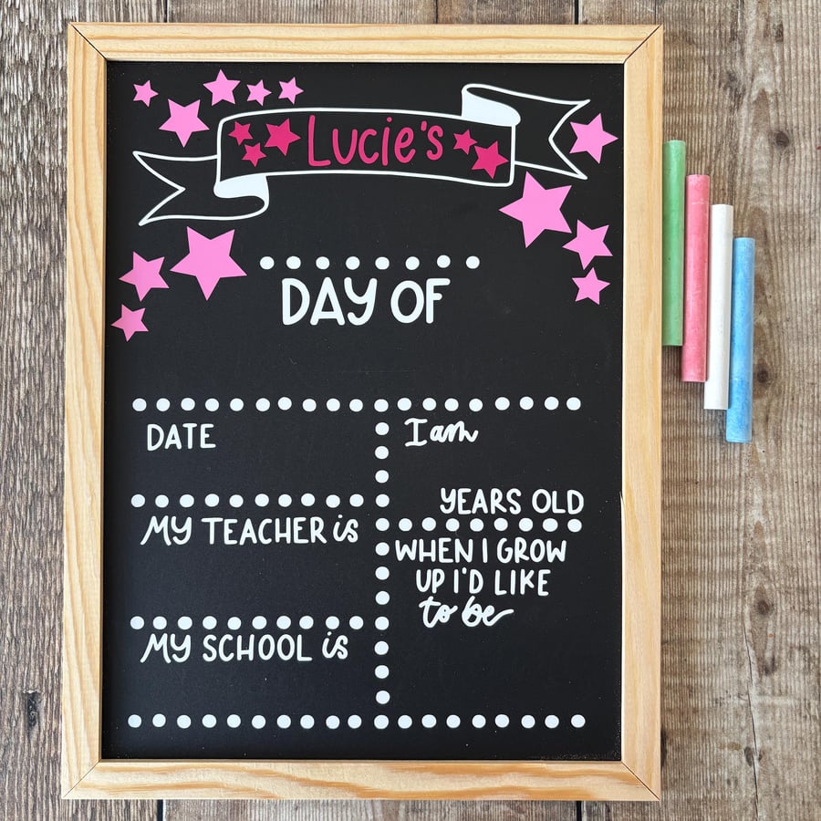 First Day of School Chalkboard: Reusable Milestone Board