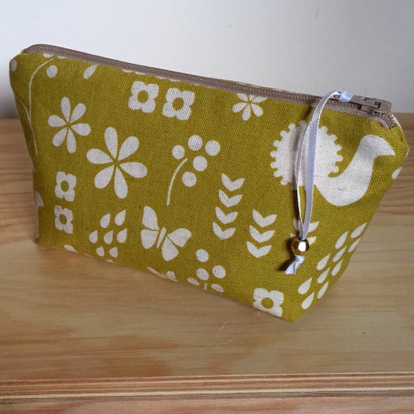 Cosmetic Bag - Modern Flower and Butterfly Print