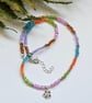 Boho Colourful Flower Seed Bead Multicoloured Necklace 