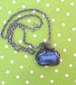 Silver Necklace - Handmade Woven Silver Sodalite Pendant  & Chain  -Viking Style - Image 2