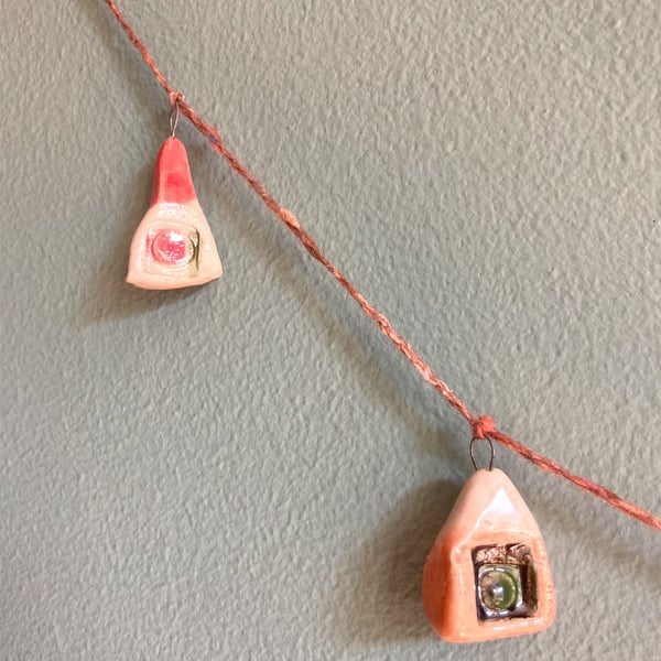 Ceramic 'home' garland