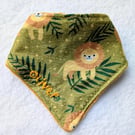 Personalised Lion Baby Dribble Bib, Hand-Embroidered Name, FREE POSTAGE