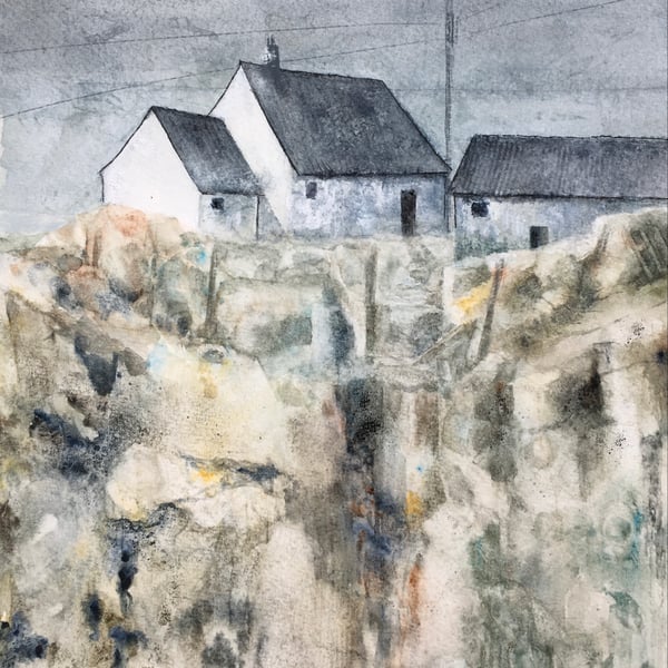 Original Watercolour - Cliff Buildings