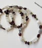 Natural Ruby Red Garnet, Moonstone, Peridot Sterling Silver Necklace - Image 2