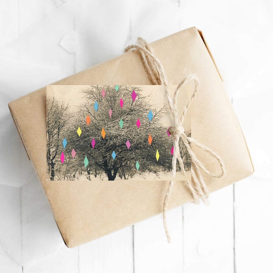 Set of 12 Christmas Tree Gift Tags - A Quiet Christmas