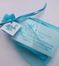 Turquoise square ceramic stud earrings with sterling silver posts and bails - Image 2