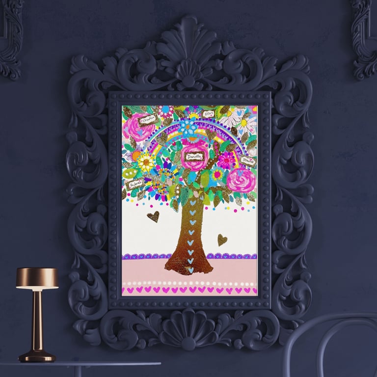 Made to Order Personalised Family Tree Original Art