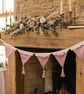 Dusky Pink Velvet Wedding Bunting - Handmade Romantic Wedding Decor - Image 4