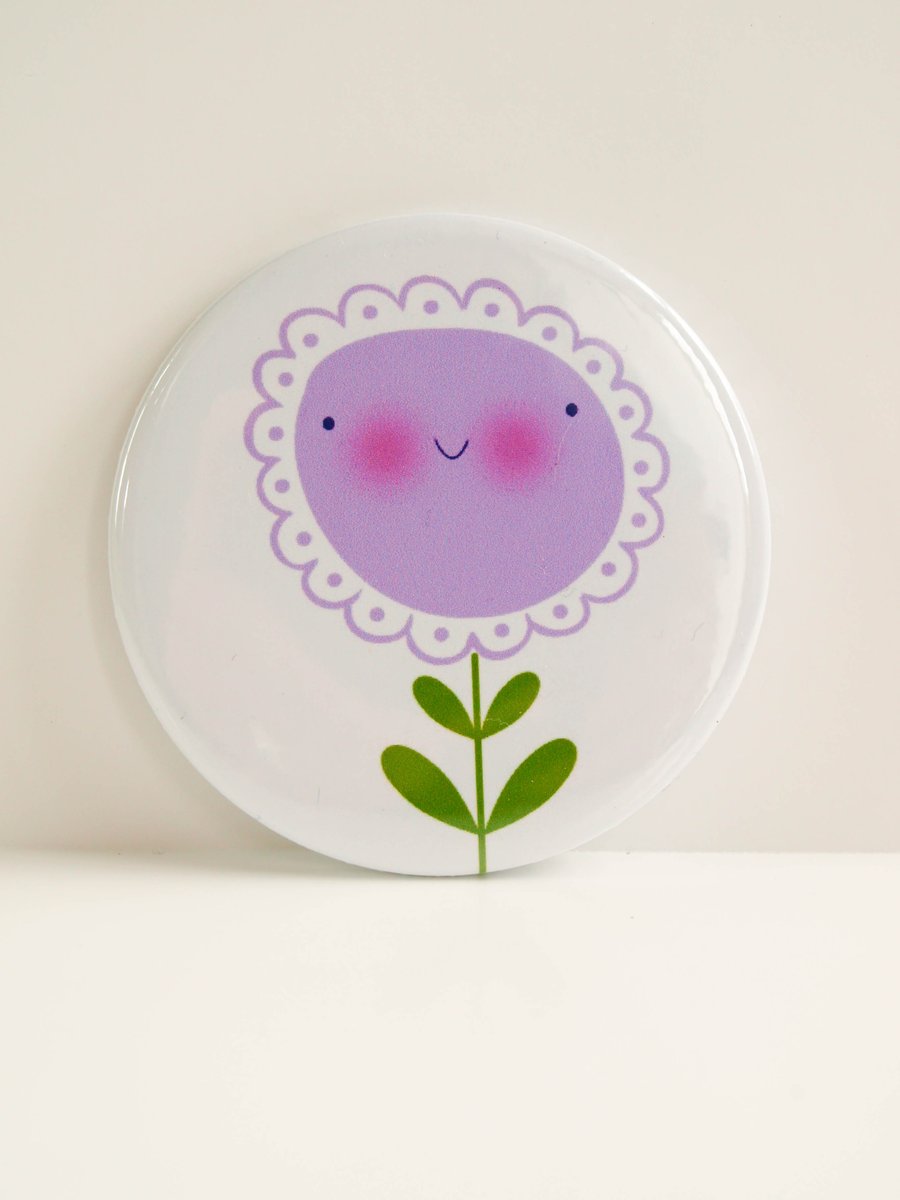 Purple Flower Pocket Mirror