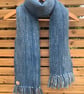 Handwoven indigo wool scarf