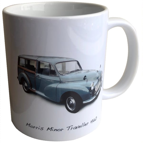 Morris Traveller 1960 (Mid Blue) - 11oz Ceramic Mug for Classic British Car fan