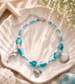 Ocean-inspired Beaded Anklet with Sea Charms 