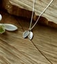 Handmade Silver Twin Leaf Necklace - Image 4
