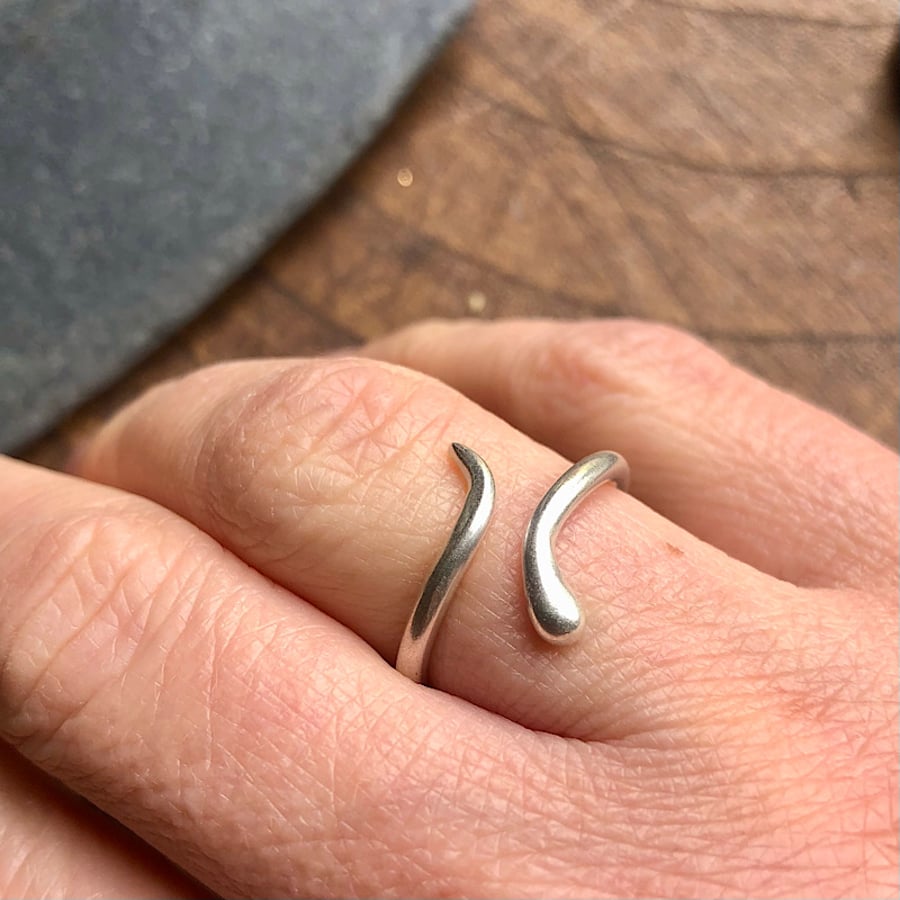 Sterling Silver Snake Ring - Handmade Recycled Silver Ring