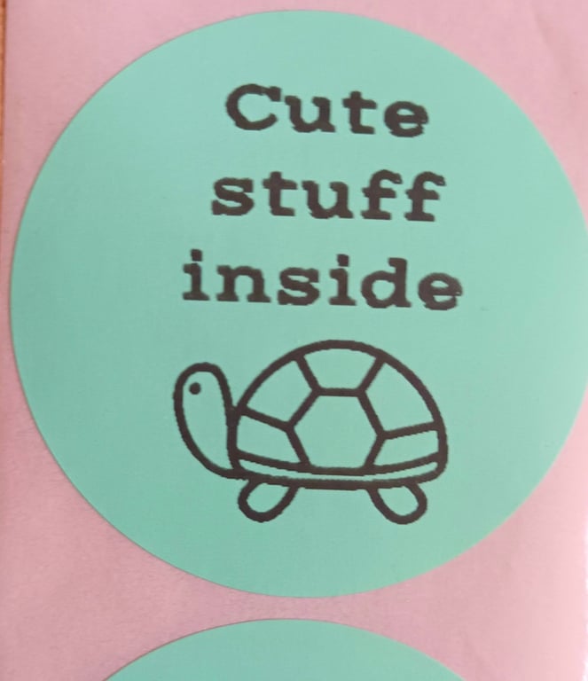 50 'Cute Things Inside' Thermal Printed Stickers (18G)