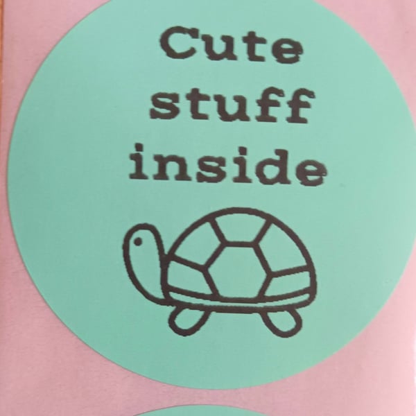 50 'Cute Things Inside' Thermal Printed Stickers (GG)