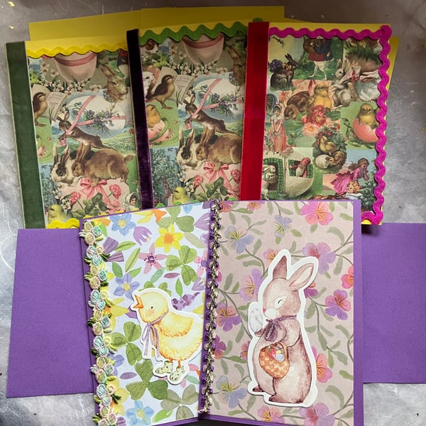 Set of 5 handmade Easter cards 