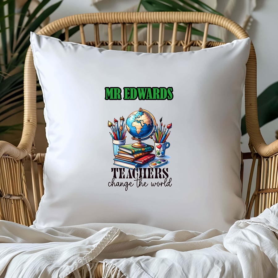 Personalised "I'm a Teacher, What's Your Superpower?" Cushion End of Term Gift