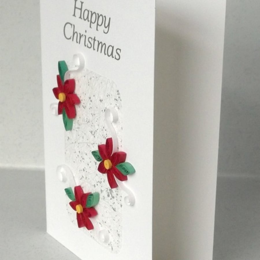 Quilled Christmas card - handmade, paper quilling