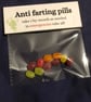 Novelty gift, anti farting pills joke gift, fun and quirky