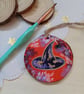 Witches hat hanging woodslice decoration  - Image 1