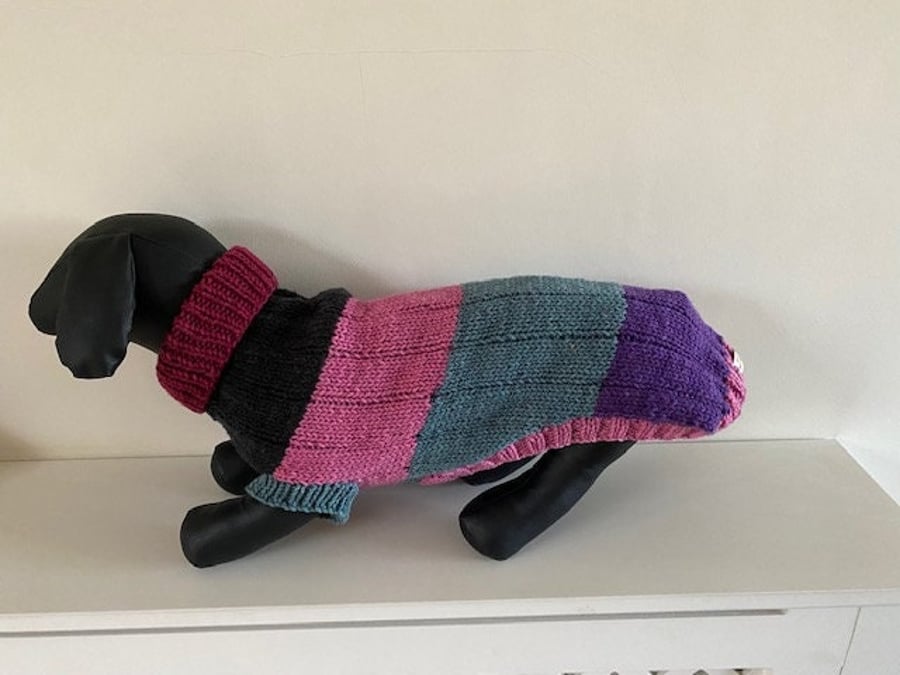 Dog Jumper - Ideal for a Full Dachshund or similar breed of Dog, Roll Neck  