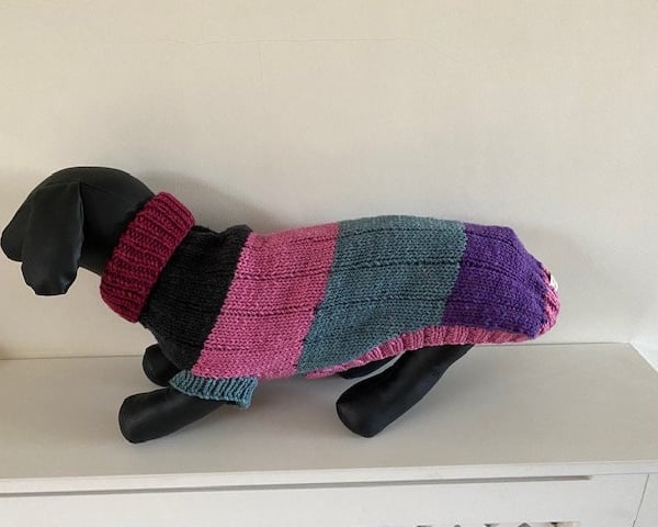 Dog Jumper - Ideal for a Full Dachshund or similar breed of Dog, Roll Neck  