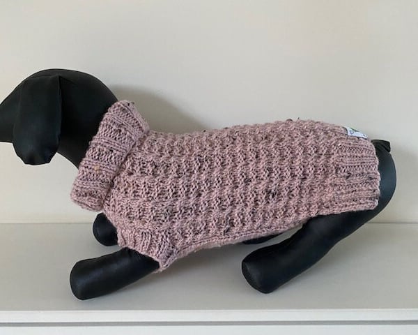 Dog Jumper - Ideal for a Miniature Dachshund or Small Dog, Roll Neck