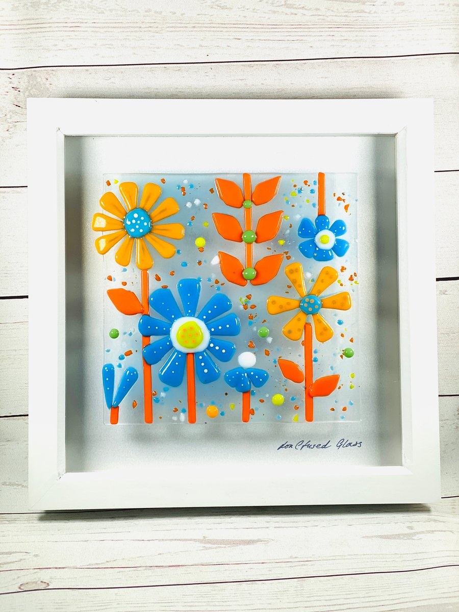 Retro style- fused glass art picture