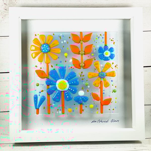 Retro style- fused glass art picture