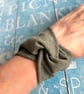 Twist style fabric bracelet cuff in dark khaki green tattoo cover up wrist