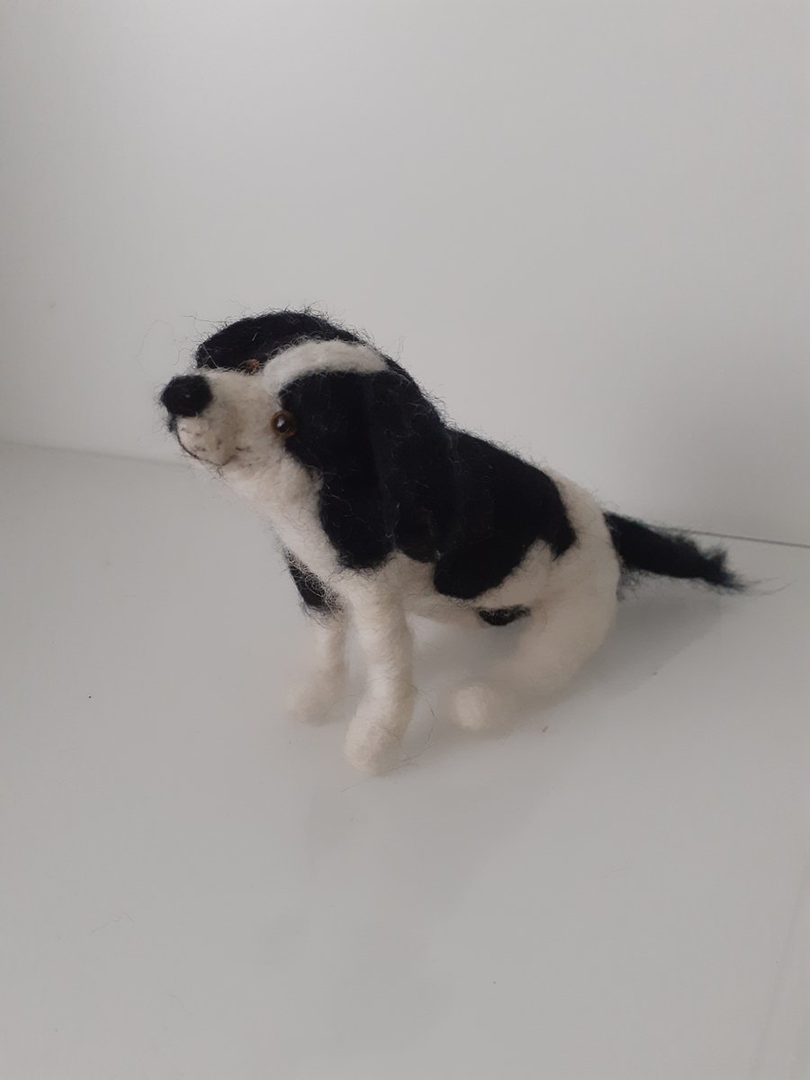 Springer spaniel puppy dog ooak,collectable needle felted 