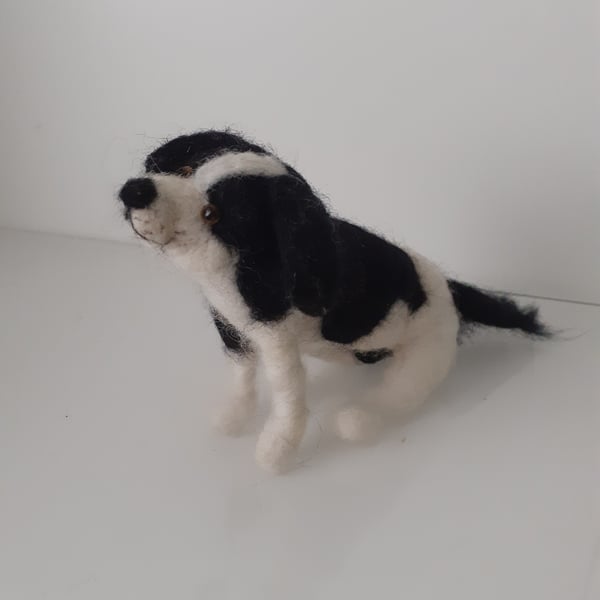 Springer spaniel puppy dog ooak,collectable needle felted 