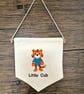 Embroidered Wall Hanging for Nursery - Little Cub Design