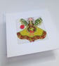 Fairy card - hand embroidered fabric card