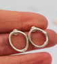 Sterling Silver Organic Circle Stud Earrings - Molten Textured Minimalist Studs - Image 10