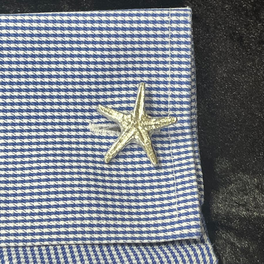 Starfish cufflinks - Hand cast Pewter