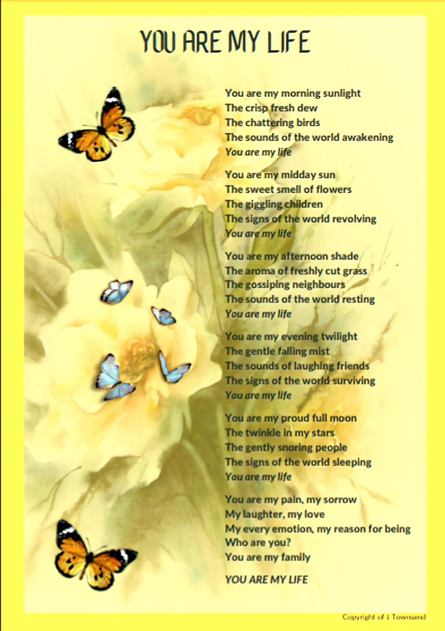 You are my life - Original poem wall art