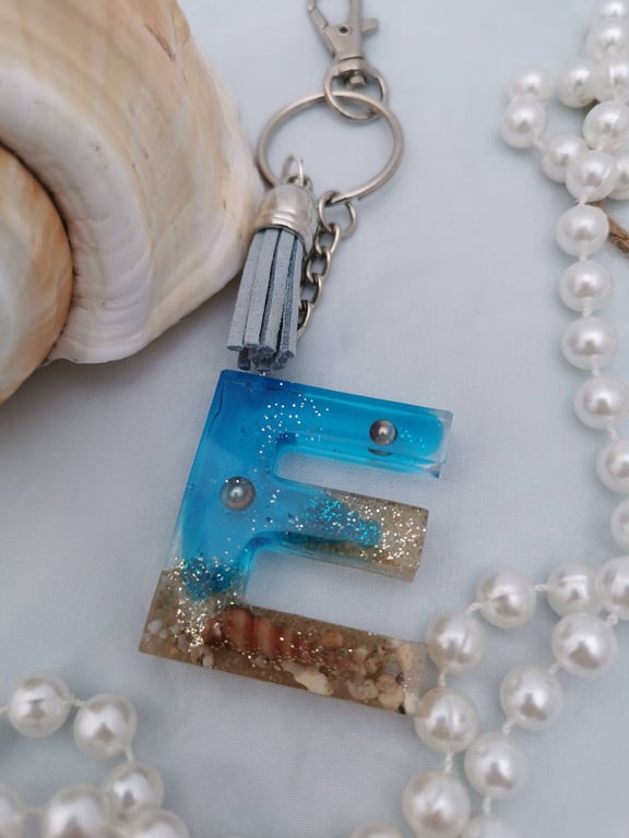 Resin Beach Keyring - E
