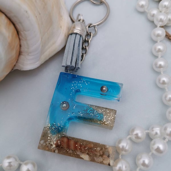 Resin Beach Keyring - E