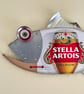 Stella Artois Lager steam Punk Quirky Metal Fish Garden Bar Fishing Pub  