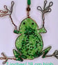 Frog Copper wire and glass beaded hanging decoration