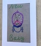 New baby character embroidered card. - Image 1