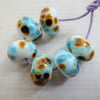 blue frit handmade lampwork glass beads