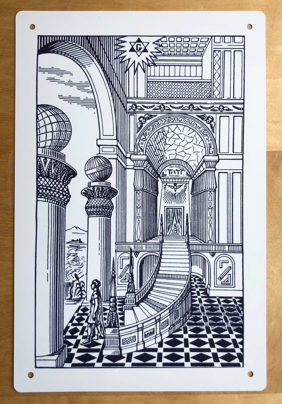 Second Degree Tracing Board - Masonic - Aluminium Plaque - A5 or 203x304mm