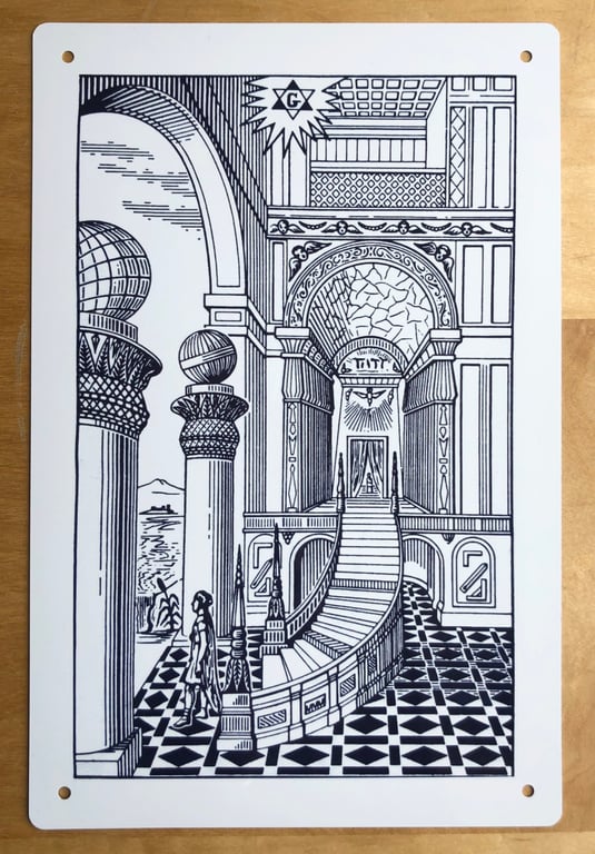 Second Degree Tracing Board - Masonic - Aluminium Plaque - A5 or 203x304mm