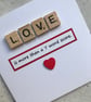 Handmade Love Card, Scrabble Tile Design - Image 3