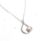 Rose quartz tear drop necklace