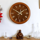 Designer made Wooden Wall Clock with a Lacewood Dial and Inlaid Mahogany Bezel