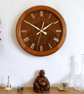 Designer made Wooden Wall Clock with a Lacewood Dial and Inlaid Mahogany Bezel - Image 1